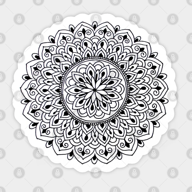 Black Dot Mini Mandala #1 Sticker by KreativCorner